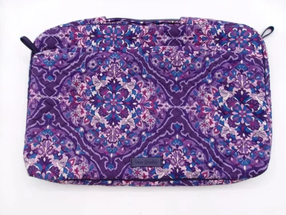 Vera Bradley Quilted Purple Regal Rosette Laptop Sleeve Tablet Case Organizer